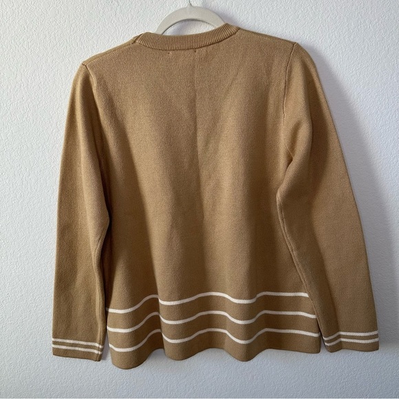TUCKERNUCK Camel Beige Olympia Knit Crewneck Sweater SZ M - Picture 6 of 6
